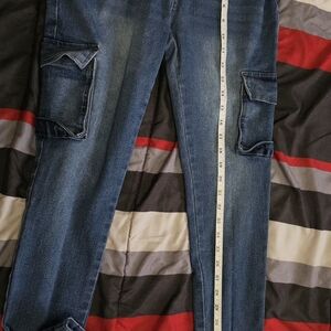 Women's Blue Cargo Slim Jeans - Unbranded